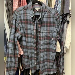 Eddie Bauer button down shirt flannel plaid